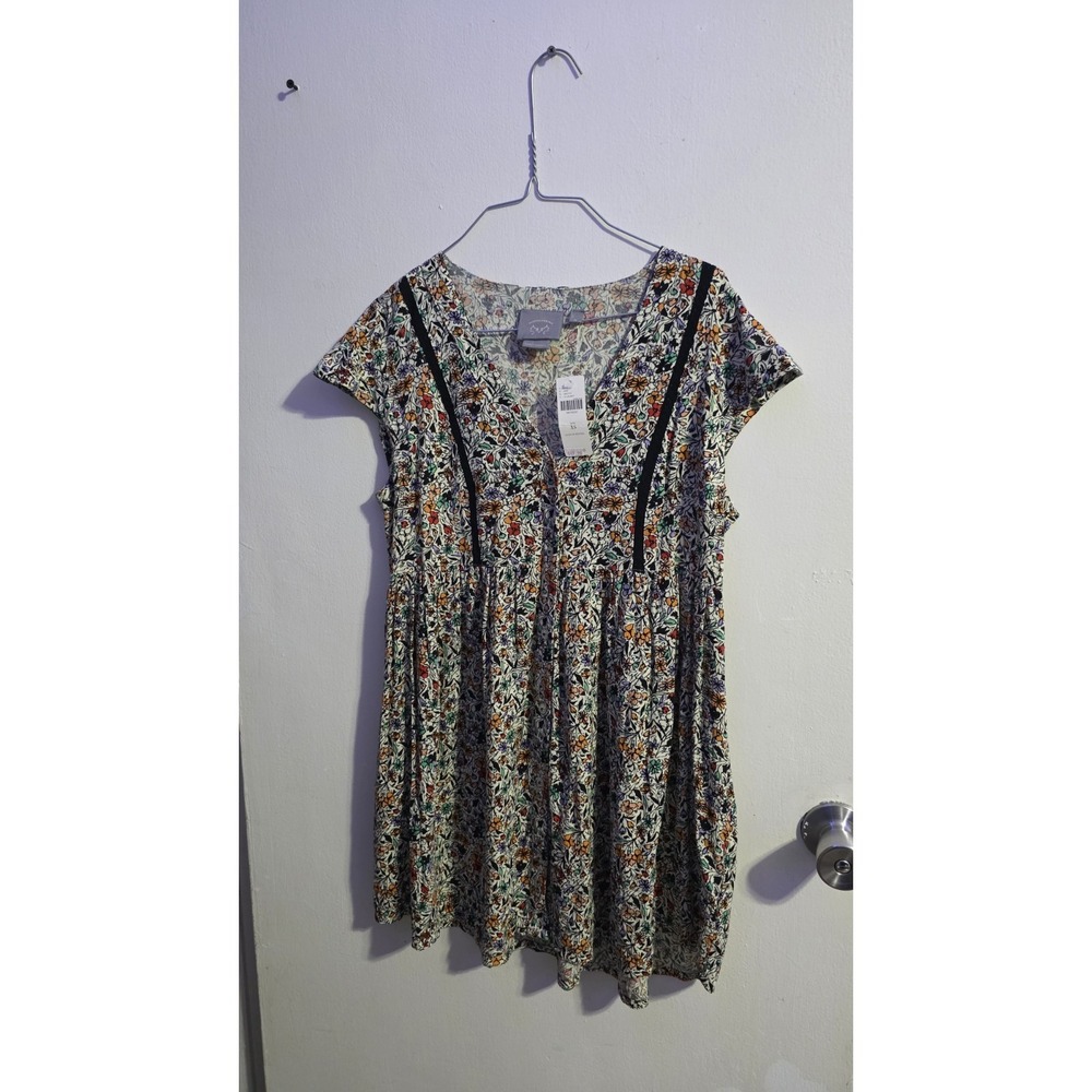 Vanessa Virginia‎ Floral Lace Ladder Tunic Top XS Anthropologie MSRP $49.95